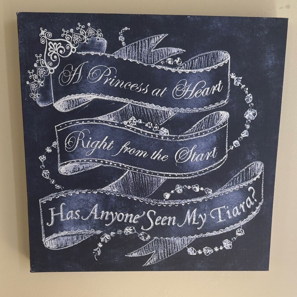 Chalkboard Style Wall Canvas - Black and White